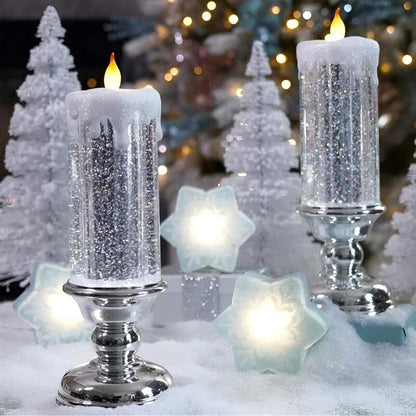 Flickering Flameless Candles Christmas LED Candles - Usb Rechargeable Color Changing Christmas Candles, LED Water - Image 2