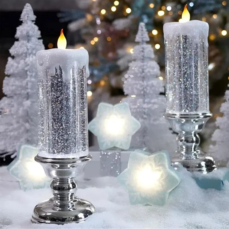 Flickering Flameless Candles Christmas LED Candles - Usb Rechargeable Color Changing Christmas Candles, LED Water - Image 2