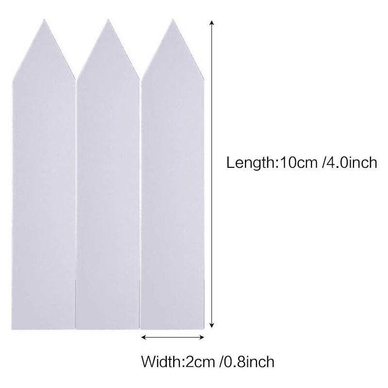 100 pcs Plastic Plant Label, White Plastic Garden Tag 10X2Cm - Image 2