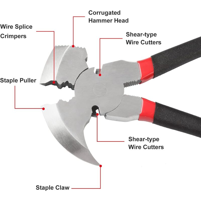 10.5" Fence Pliers - Solid Joint Pliers - Fence Pliers - Heavy Duty Fence Pliers - Multi-Tool For Fencing - Pliers With - Image 3