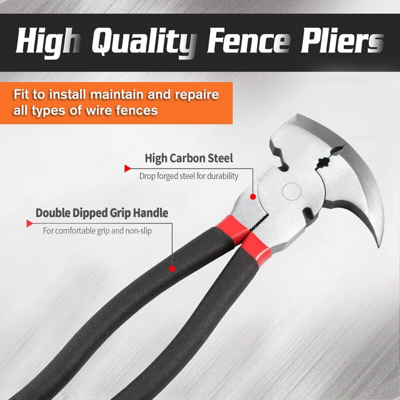 10.5" Fence Pliers - Solid Joint Pliers - Fence Pliers - Heavy Duty Fence Pliers - Multi-Tool For Fencing - Pliers With - Image 4
