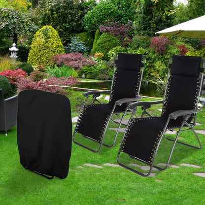 2 pcs Folding Sun Lounger Cover, Windproof Anti-Uv Waterproof Folding Garden Chair Covers, Garden Sun Lounger Cover, - Image 2