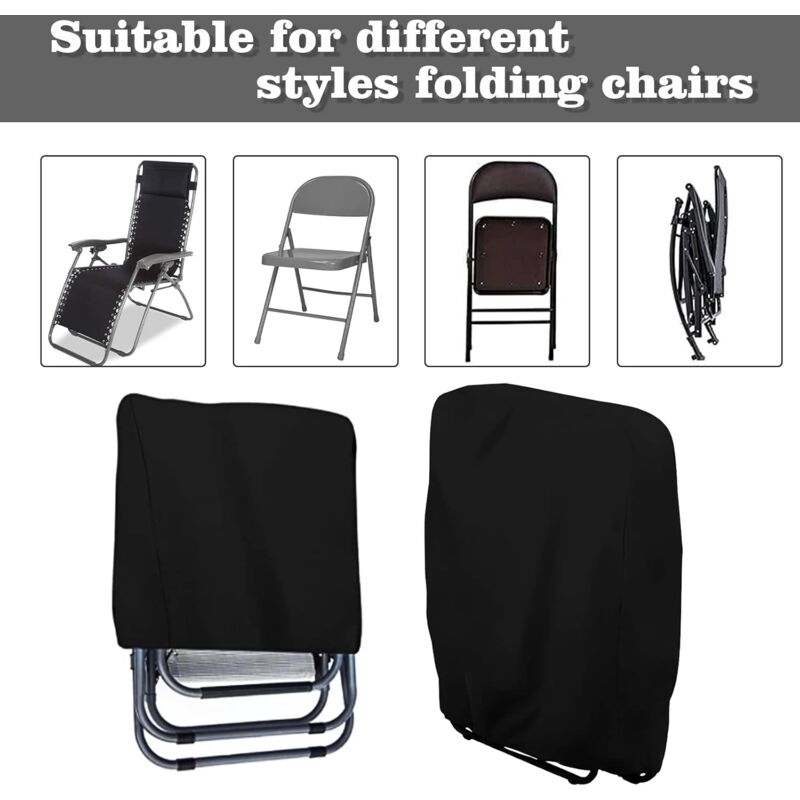 2 pcs Folding Sun Lounger Cover, Windproof Anti-Uv Waterproof Folding Garden Chair Covers, Garden Sun Lounger Cover, - Image 4