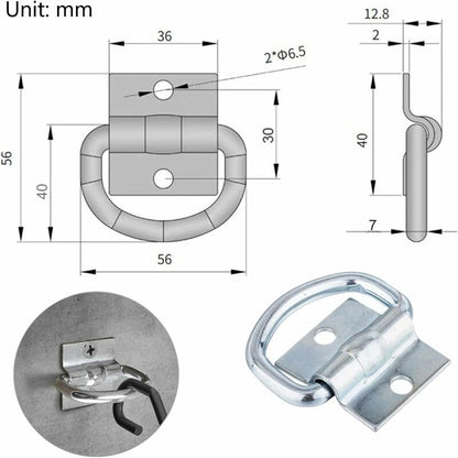 4 pcs Tie Down Rings, D-Ring Trailer Tarpaulin Tie Downs With Screws For Boats, Trucks, Vans And Homes - Image 2