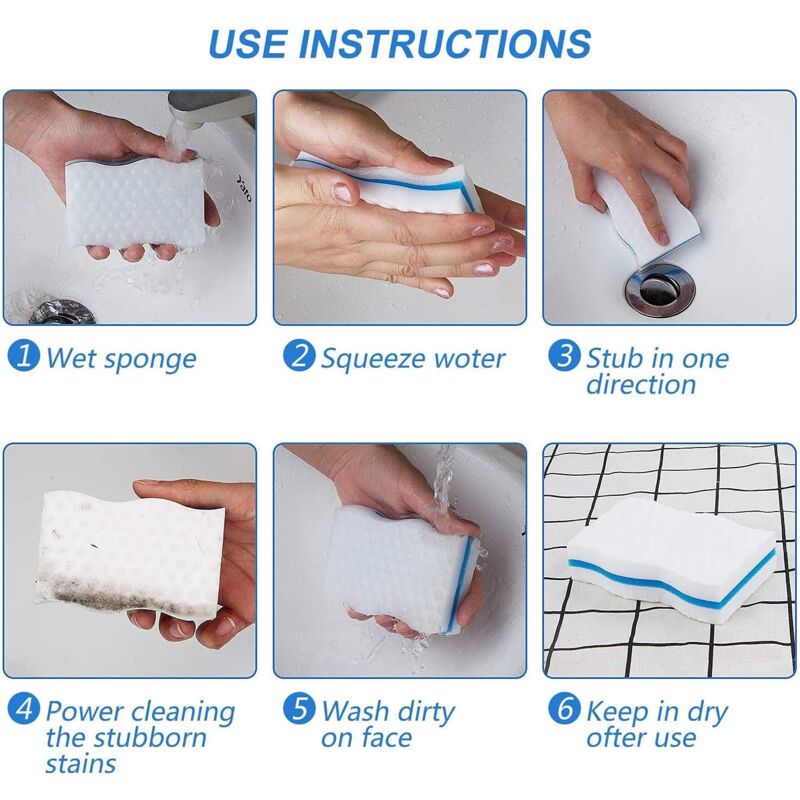 Magic Sponges, 24 pcs Extra Thick Melamine Cleaning Sponge - Magic Eraser For Bathroom, Pool, Kitchen, Floor, Wall - Image 3
