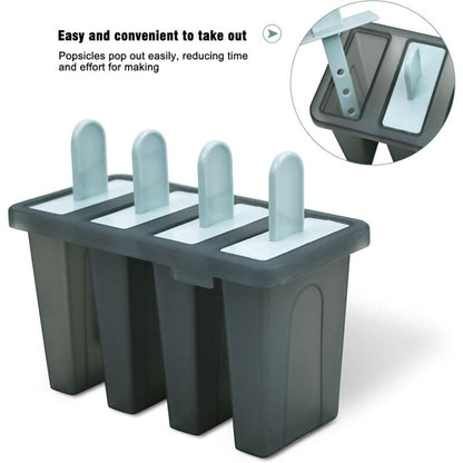 8 Cell Ice Cream Mold With Stick, Ice Lolly Molds, Reusable Popsicle Molds, Ice Pop Mold For Kids And Adults, Bpa Free, - Image 4