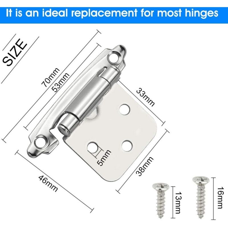 6 pcs Door Hinge Self Closing Hinge Cold ROlled Steel Material Spring Hinge With DAmper For Door Closet Shoe Cabinet - Image 3