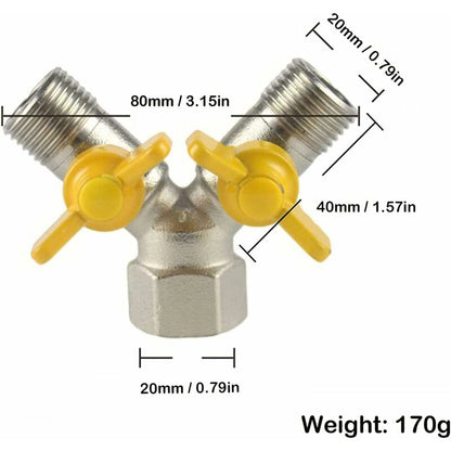 1/2" Switch Valve, Y-Shaped Three-Way Valve With Shut-Off Valve, Shower Head, Shower Arm, Washing Machine Spout - Image 3