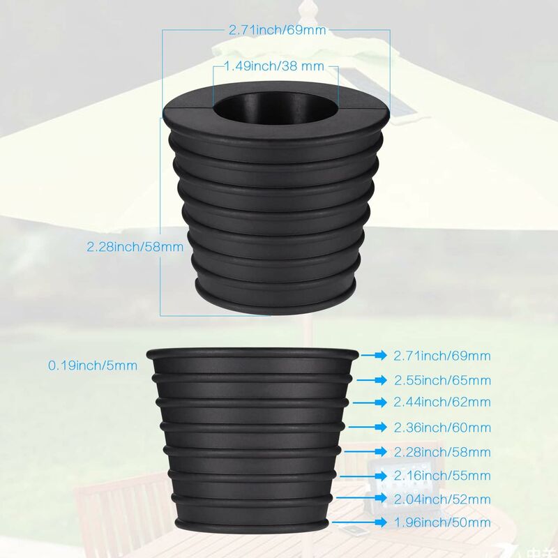 Umbrella Cone Base Stand, For Patio Table Hole Opening And Stability Or Parasol Base Holder, Umbrella Stand, 1.5" - Image 2