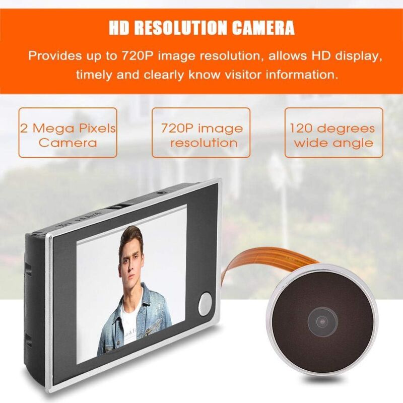 Smart Indoor/Outdoor Peephole Camera Smart Doorbell Security Camera 120 Degree Wide View Digital Door Viewer And - Image 2