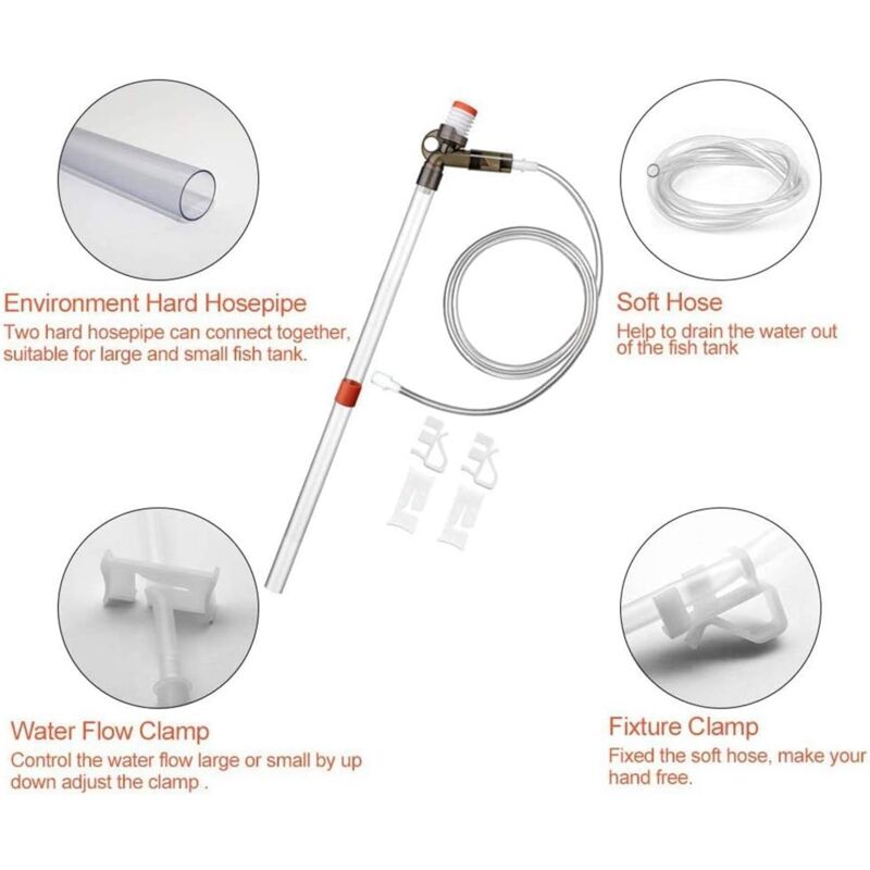 Aquarium Vacuum Cleaner Fish Tank Gravel Cleaning Kit With Siphon For Water Change - Cleaning Pump With Air Pressure - Image 2