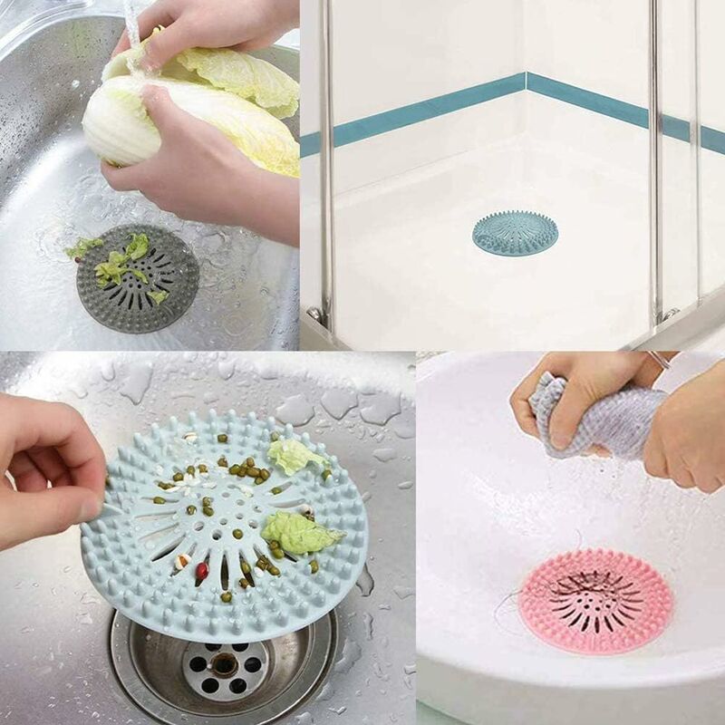 4 pcs Silicone Hair Filter, Universal Drain Protector Device, Can Be Used In Bathroom, Bathtub, Kitchen, Hair Filter - Image 2
