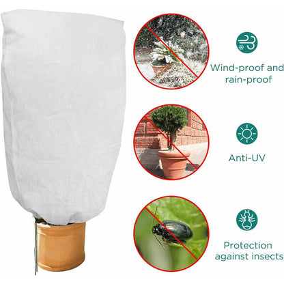 2 Pieces Plant Winter Protection Bags Winter Protection For Potted Plants, White, Solid, 100 X 80 Cm - Image 2
