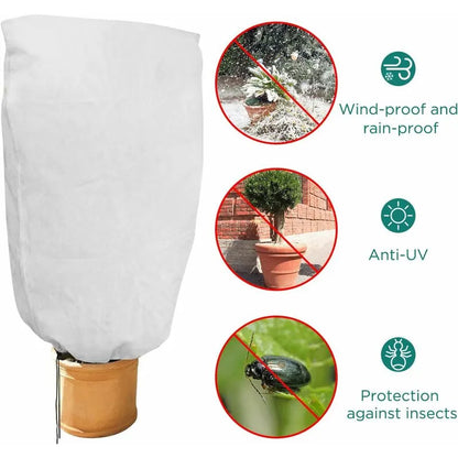 2 Pieces Plant Winter Protection Bags Winter Protection For Potted Plants, White, Solid, 100 X 80 Cm - Image 2