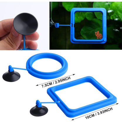 2 pcs Fish Feeding Rings Aquarium Feeder Food Feeding Ring For Guppy Betta Goldfish Blue - Image 3