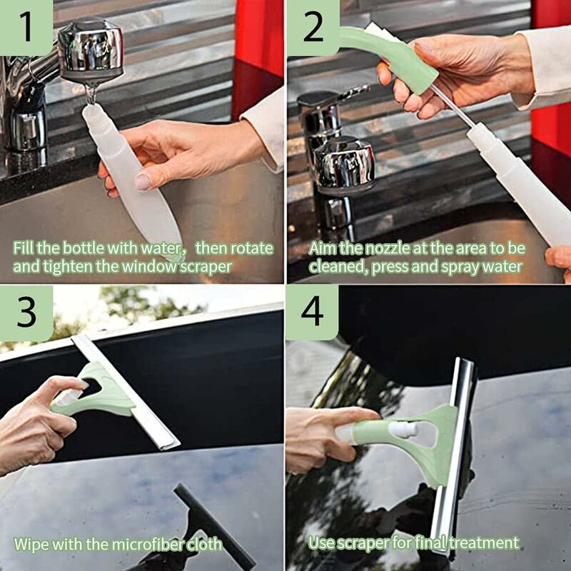 Green Car Window Cleaning Squeegee For Interior And Exterior - Image 3