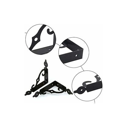 4 pcs Triangle Shelf Brackets Black Shelf Bracket Iron Wall Shelf Bracket Heavy Duty Shelf Brackets Wall Shelf Bracket, - Image 2