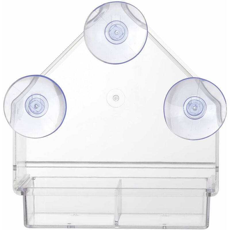 Clear Bird Feeder With Super Strong Suction Cups Removable Tray Refillable Weatherproof - Image 3
