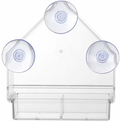 Clear Bird Feeder With Super Strong Suction Cups Removable Tray Refillable Weatherproof - Image 3