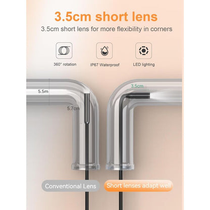Endoscope Camera, 1080P Hd Endoscope, 2.4 Inch Ips Screen Pipe Inspection Camera, Ip67 Waterproof Camera, 5M Semi-Rigid - Image 4
