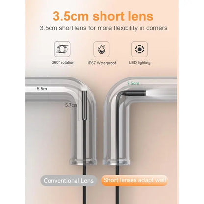 Endoscope Camera, 1080P Hd Endoscope, 2.4 Inch Ips Screen Pipe Inspection Camera, Ip67 Waterproof Camera, 5M Semi-Rigid - Image 4