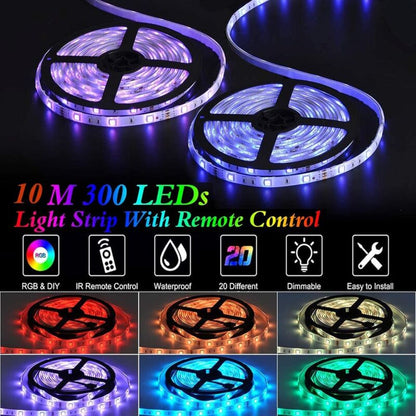 LED Strip 10M, LED Bedroom Rgb LED Strip Light LED Strip For Bedroom 300 LEDs 5050 Rgb Ip65 Waterproof 44 Key Remote - Image 3
