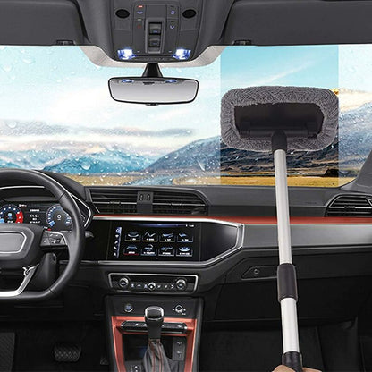 Windshield Cleaning Brush, Car Window Wash Brush With Extendable Handle Microfiber Pad 180 Degree ROtation Defogger - Image 4