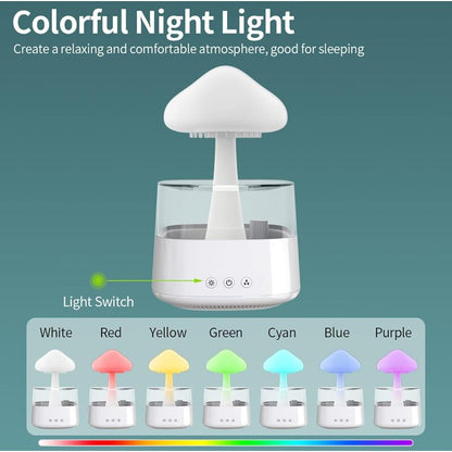 Rain Cloud Humidifier, Essential Oil Diffuser, Cute Mushroom Night Light With 7 Color Changing, Desktop Fountain, Sound - Image 3