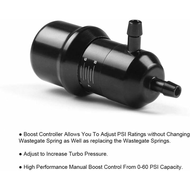 Universal Manual Turbo Boost Controller, Adjustable 0-60 Psi Aluminum Alloy Turbo Engine Controller Regulator Valve - Image 2