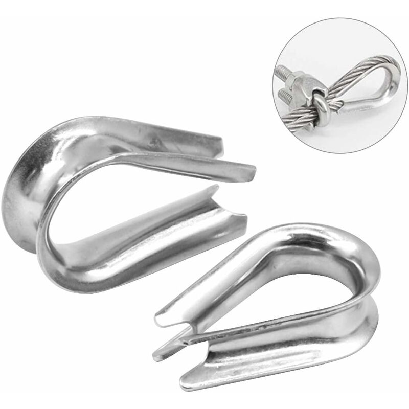 250 pcs 6 Sizes Aluminum Wire ROpe Thimbles Assortment Double Barrel Sleeves & 5 Size Thimbles For Wire ROpe - Image 3