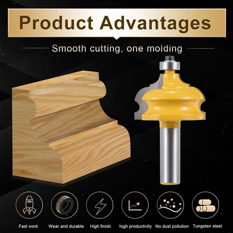 Classic Cove Edge And Trim ROuter Bit Classic Cove Contour ROuter Bit With 1/2-Inch Shank (1/2" Shank Width) - Image 2