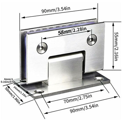 2 Pack 90 Degree Shower Door Hinges With Screws, 4Mm Thickness Stainless Steel For Bathroom Door And Glass (Silver) - Image 3