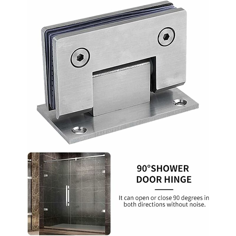 2 Pack 90 Degree Shower Door Hinges With Screws, 4Mm Thickness Stainless Steel For Bathroom Door And Glass (Silver) - Image 4