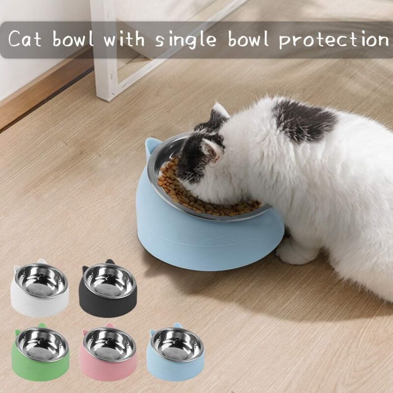 Cat Bowl, Pet Bowl Set, Raised And Tilted Cat Bowl, Small Dog Bowl, Removable Cat And Dog Bowl, 15° Tilted Raised - Image 3