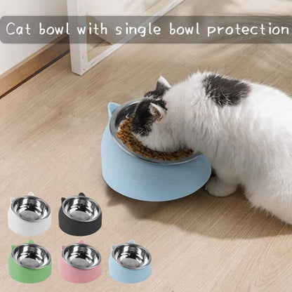 Cat Bowl, Pet Bowl Set, Raised And Tilted Cat Bowl, Small Dog Bowl, Removable Cat And Dog Bowl, 15° Tilted Raised - Image 3