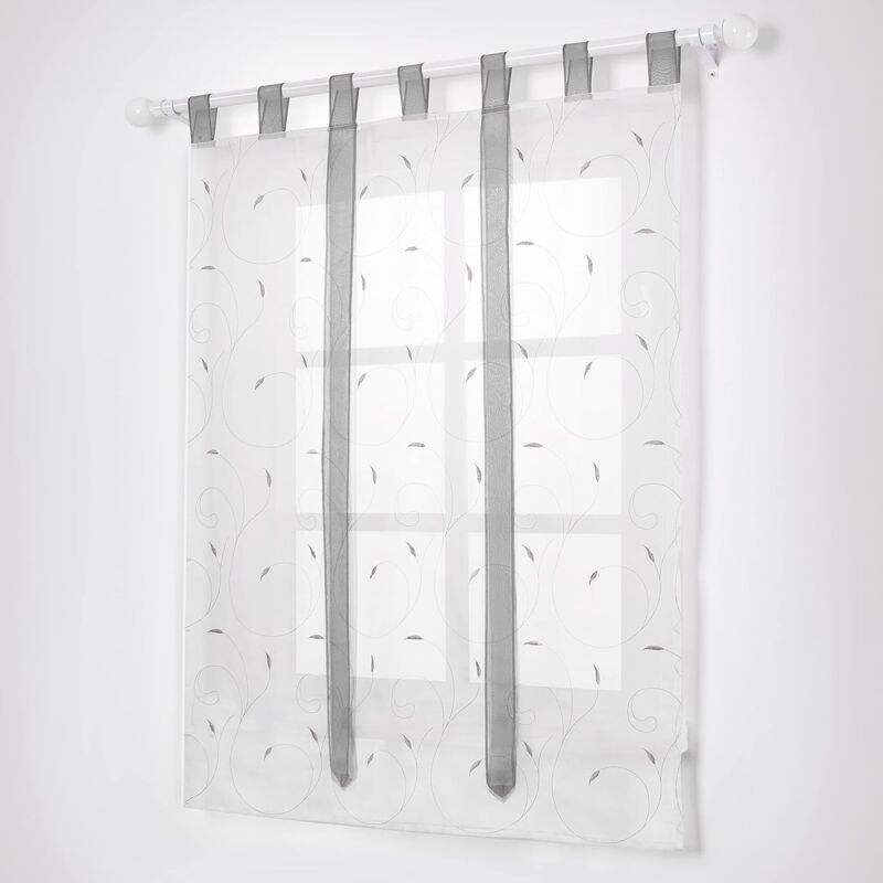 Window Embroidery ROman Blinds Sheer Curtains Decoration For Bedroom Balcony Kitchen, Grey, 80Cmx140Cm - Image 2
