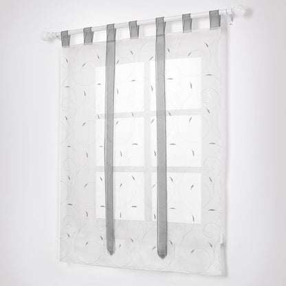 Window Embroidery ROman Blinds Sheer Curtains Decoration For Bedroom Balcony Kitchen, Grey, 80Cmx140Cm - Image 2