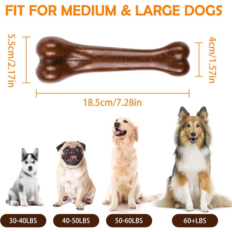 Indestructible Dog Toys, Dog Chew Bones, Light Beef And Bacon Flavor Dog Toys For Large Medium Dogs Dental Care Teeth - Image 2