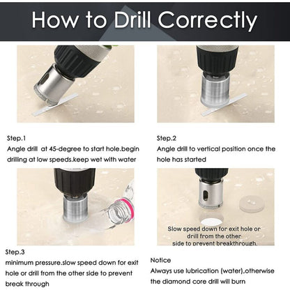 Diamond Drill Bit, 15 pcs Hole Saw Tools Set, Diamond Hole Saw For Glass/Tile/Ceramic/Marble/Porcelain Carbon Steel - Image 4