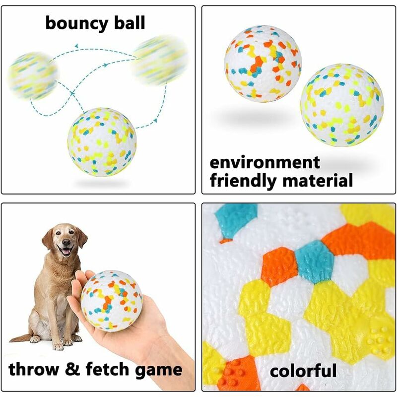 Interactive Dog Toys Training Balls Pet Balls E-Tpu Exercise Play Ball For Medium Large Dogs - 2 Balls 3 Inch Each - Image 4