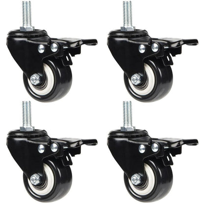 4 Swivel Casters 50Mm Furniture Transport Casters, 40Kg Load Capacity Each, M10 Screws
