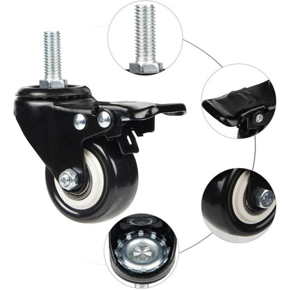 4 Swivel Casters 50Mm Furniture Transport Casters, 40Kg Load Capacity Each, M10 Screws - Image 3
