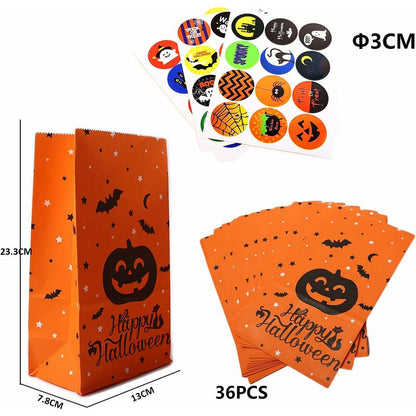 Halloween Paper Bag Candy Bag Gift Bag Set 36 pcs Kraft Paper Bag Kids Birthday Party Wedding Gift Wrapping Paper Bag - Image 2