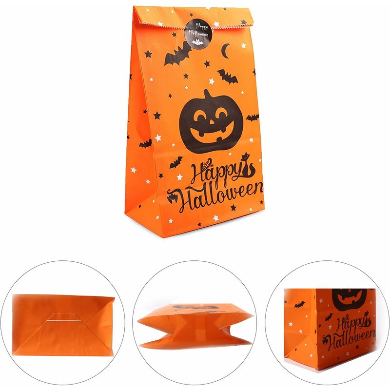 Halloween Paper Bag Candy Bag Gift Bag Set 36 pcs Kraft Paper Bag Kids Birthday Party Wedding Gift Wrapping Paper Bag - Image 3