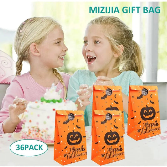 Halloween Paper Bag Candy Bag Gift Bag Set 36 pcs Kraft Paper Bag Kids Birthday Party Wedding Gift Wrapping Paper Bag - Image 4