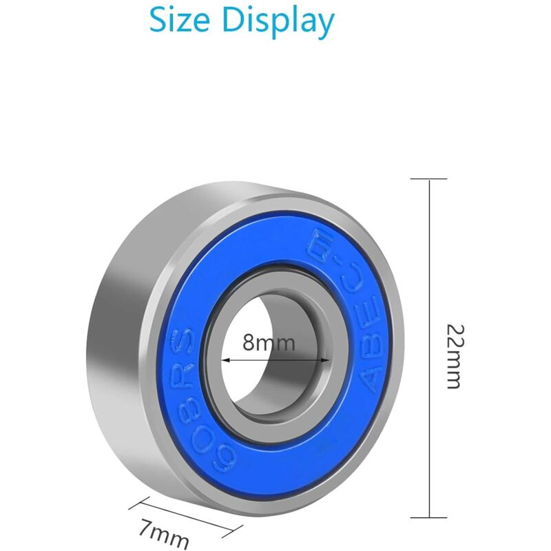 30 pcs 608Rs Bearings Frictionless Carbon Steel Skateboard Longboard Miniature Scooter ROller Skate Bearing Abec-9 - Image 4