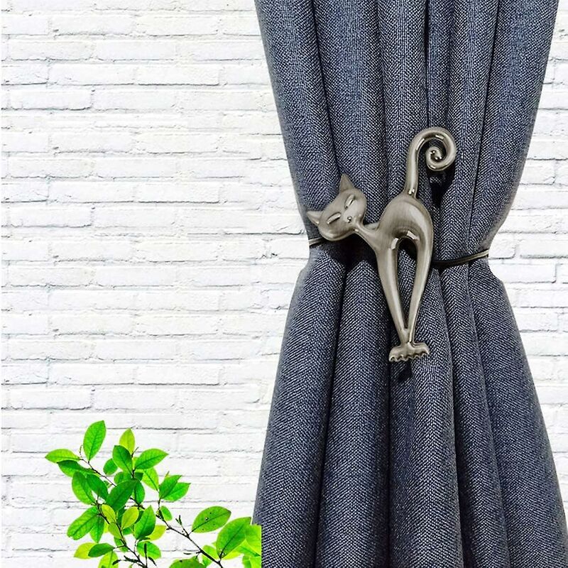 2 pcs Magnetic Curtain Tiebacks Magnetic Curtain Buckle Beautiful Cat Pattern Curtain Clip Curtain Accessories For Home - Image 2