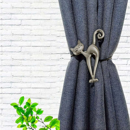 2 pcs Magnetic Curtain Tiebacks Magnetic Curtain Buckle Beautiful Cat Pattern Curtain Clip Curtain Accessories For Home - Image 2