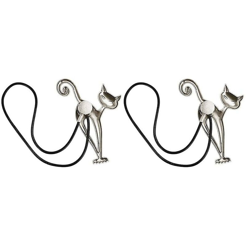 2 pcs Magnetic Curtain Tiebacks Magnetic Curtain Buckle Beautiful Cat Pattern Curtain Clip Curtain Accessories For Home - Image 3