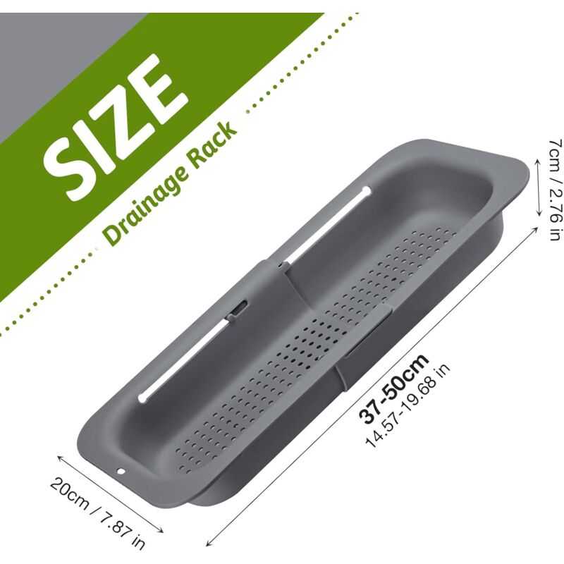 Expandable Sink Strainer - Food Grade Pp Material - Effective Drainage Holes - Quick Drying Rack For Dishes - Easy To - Image 2